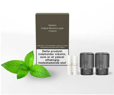 [7983] 2 x 2ml Vapeson e-pods Original Menthol - 12mg/ml