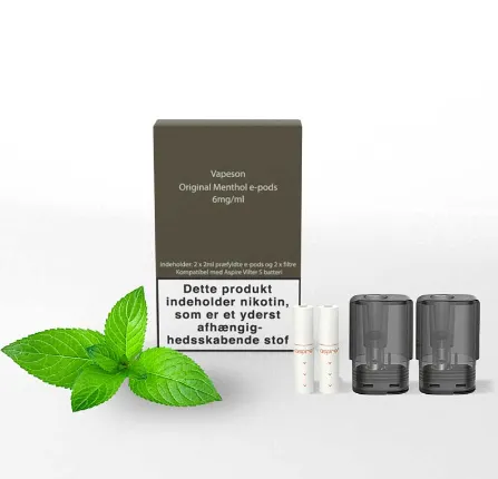 2 x 2ml Vapeson e-pods Original Menthol - 6mg/ml D