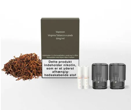 2 x 2ml Vapeson e-pods Virginia Tobacco - 6mg/ml D