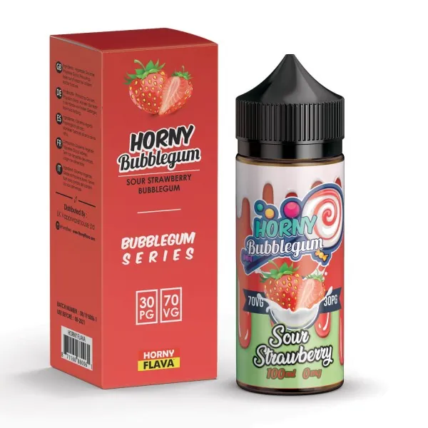 Horny Flava - Sour Strawberry Bubblegum 100 ml